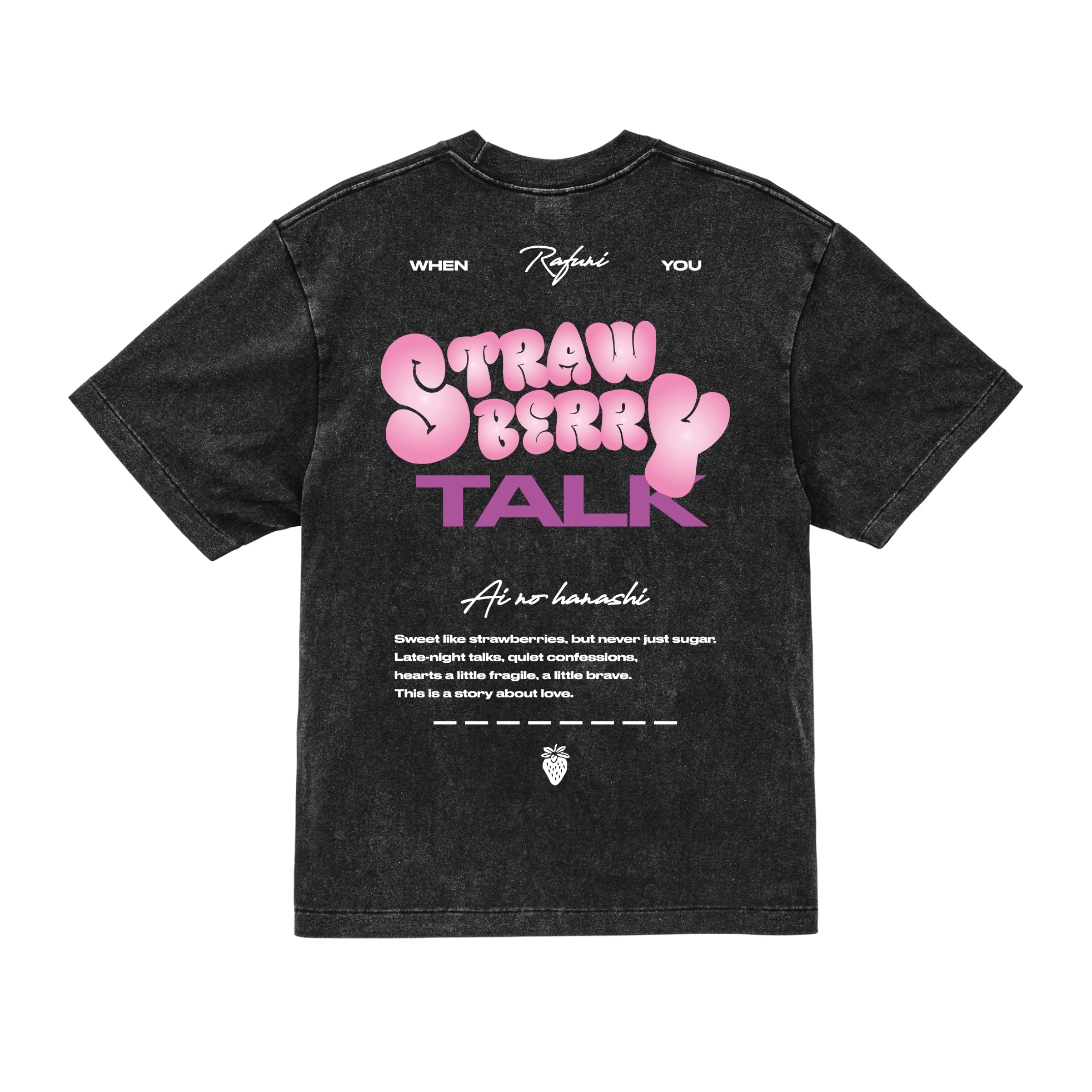 STRAWBERRY TALK T-SHIRT VINTAGE BLACK